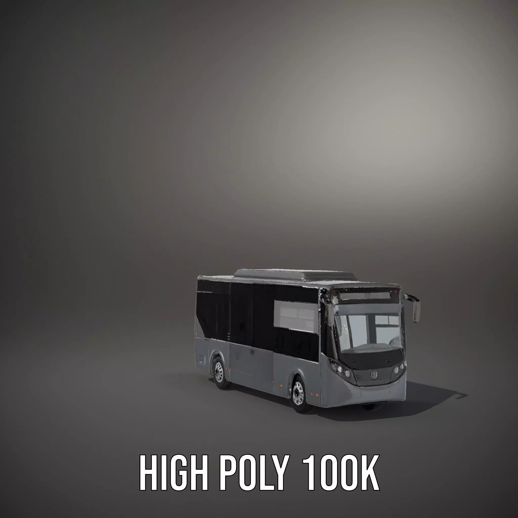 Gray Urban Bus model pack Low-poly 3D model_9