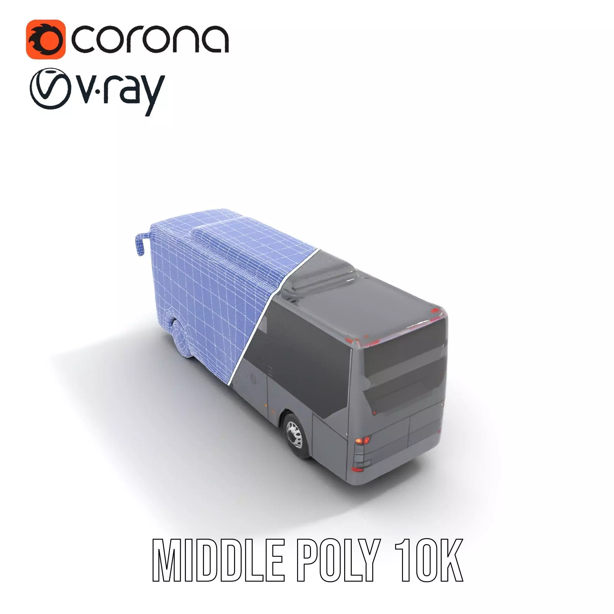 Gray Urban Bus model pack Low-poly 3D model_6