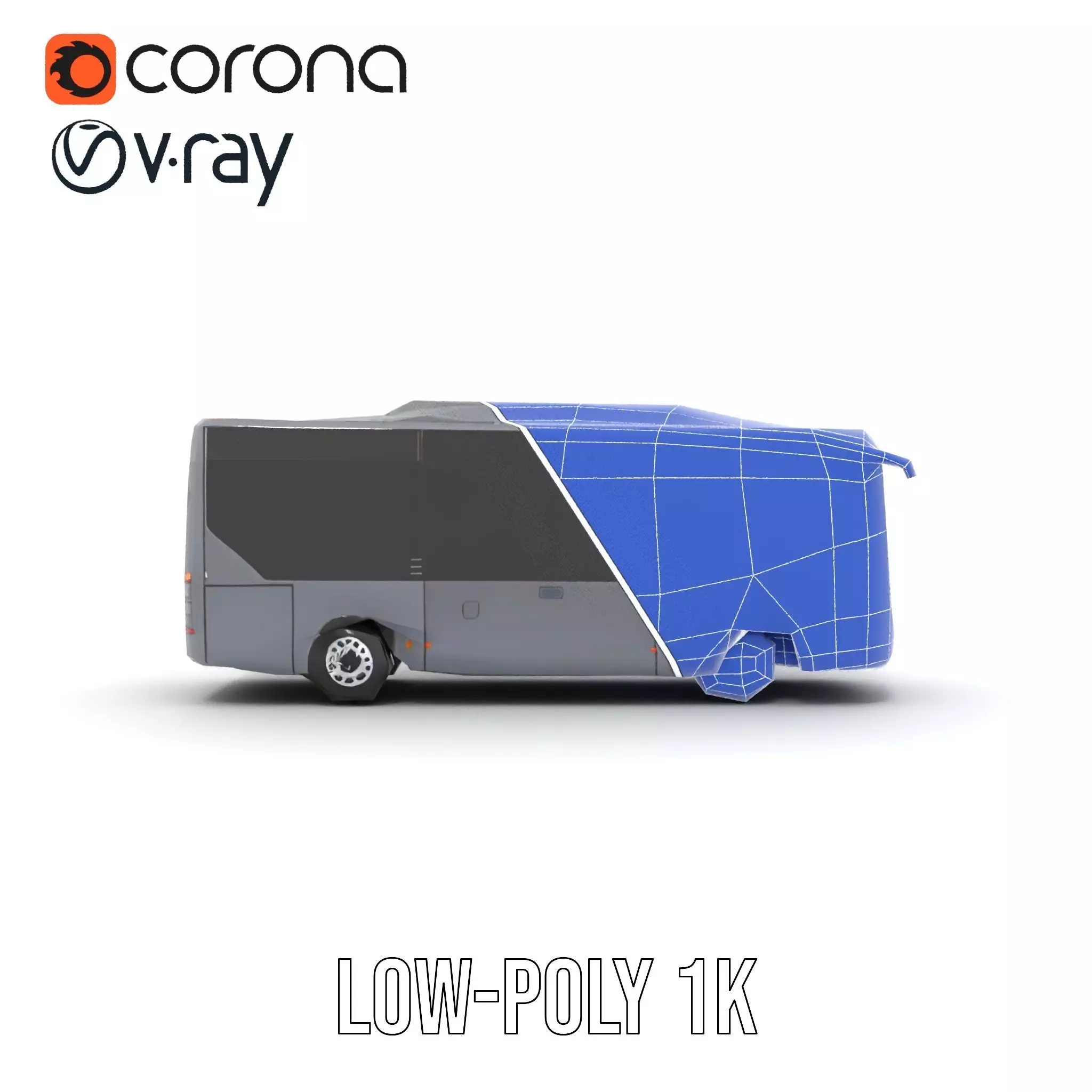 Gray Urban Bus model pack Low-poly 3D model_31