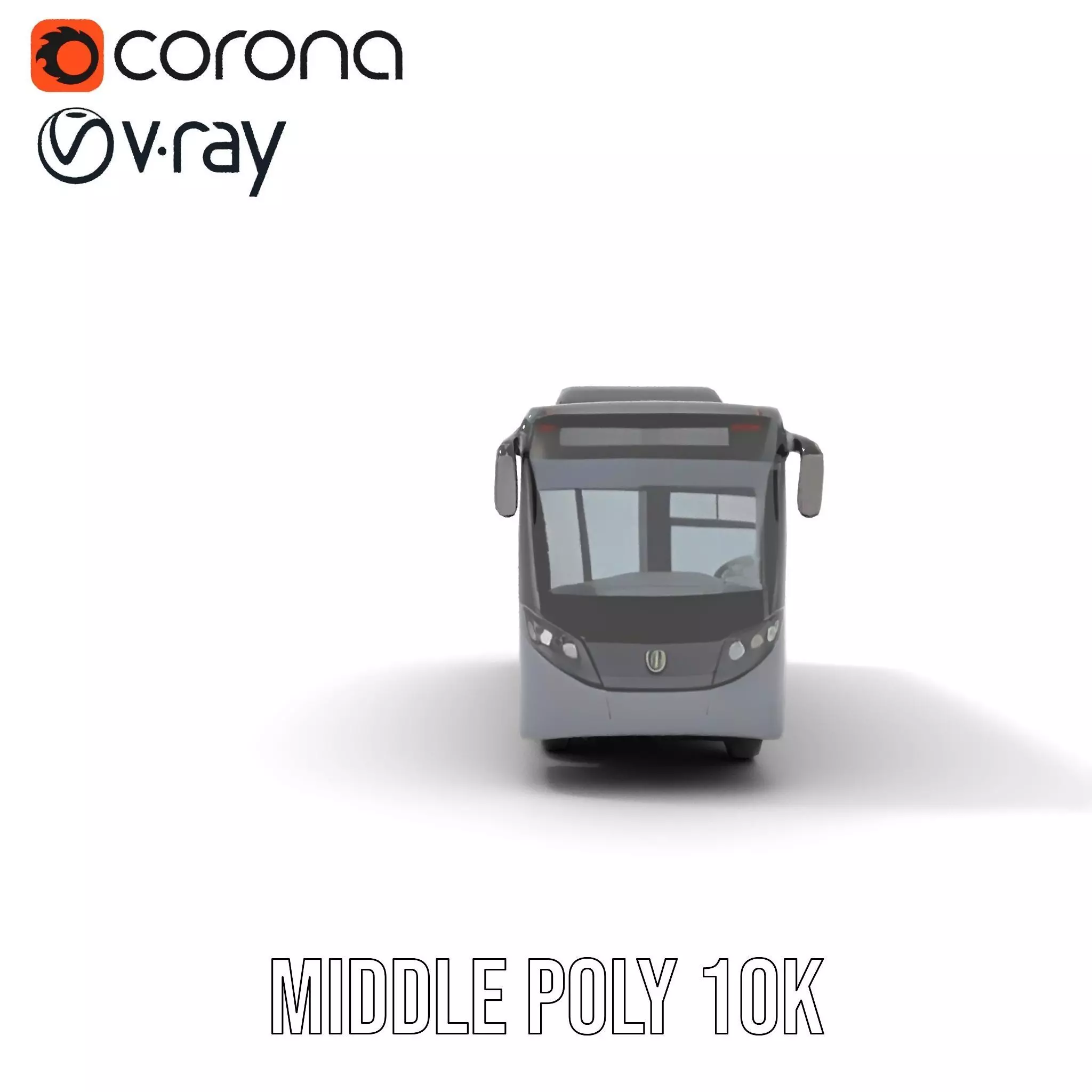 Gray Urban Bus model pack Low-poly 3D model_7