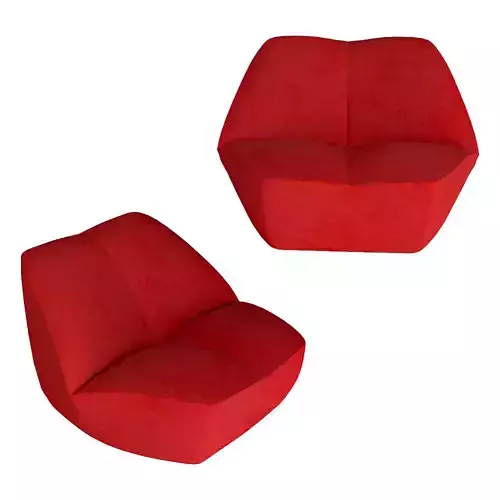 Red Modern Lounge Chair 3D Model 
