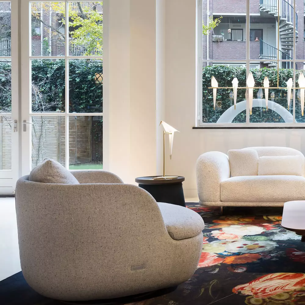 Modern Boucle Fabric Armchair 3D Model Low-poly 3D model_1