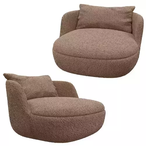 Modern Boucle Fabric Armchair 3D Model 