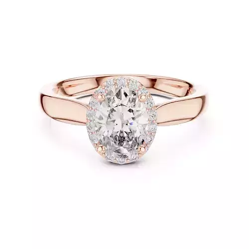 Oval Cut Halo Diamond Engagement Wedding Ring 3DM STL Video