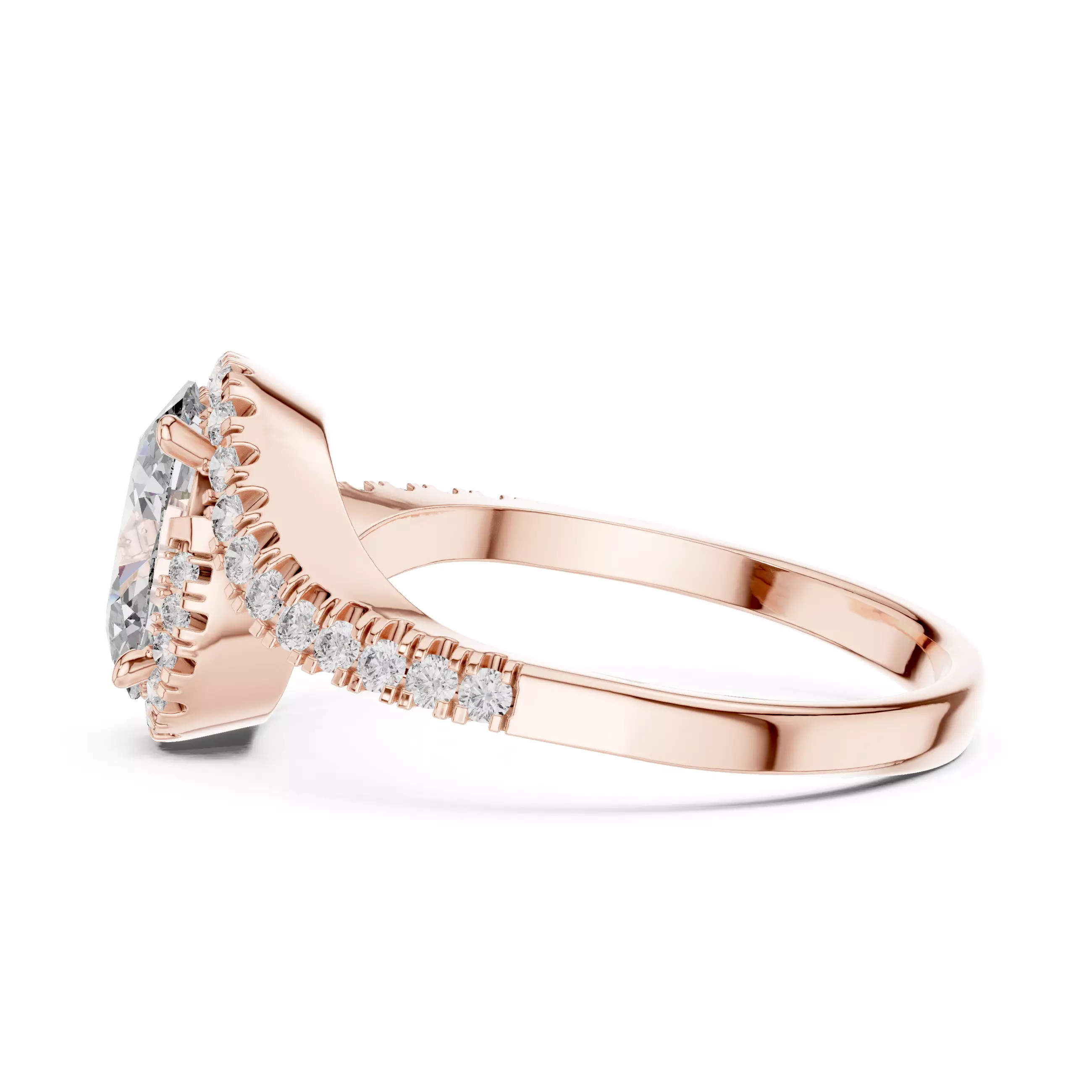 1Ct Oval Cut Bypass Shank Swirl Engagement Ring 3DM STL Video 3D print model_5