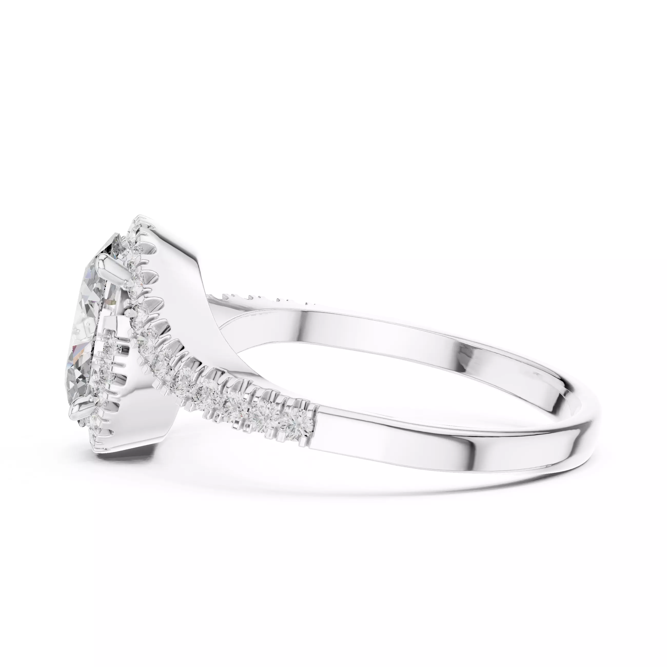 1Ct Oval Cut Bypass Shank Swirl Engagement Ring 3DM STL Video 3D print model_15