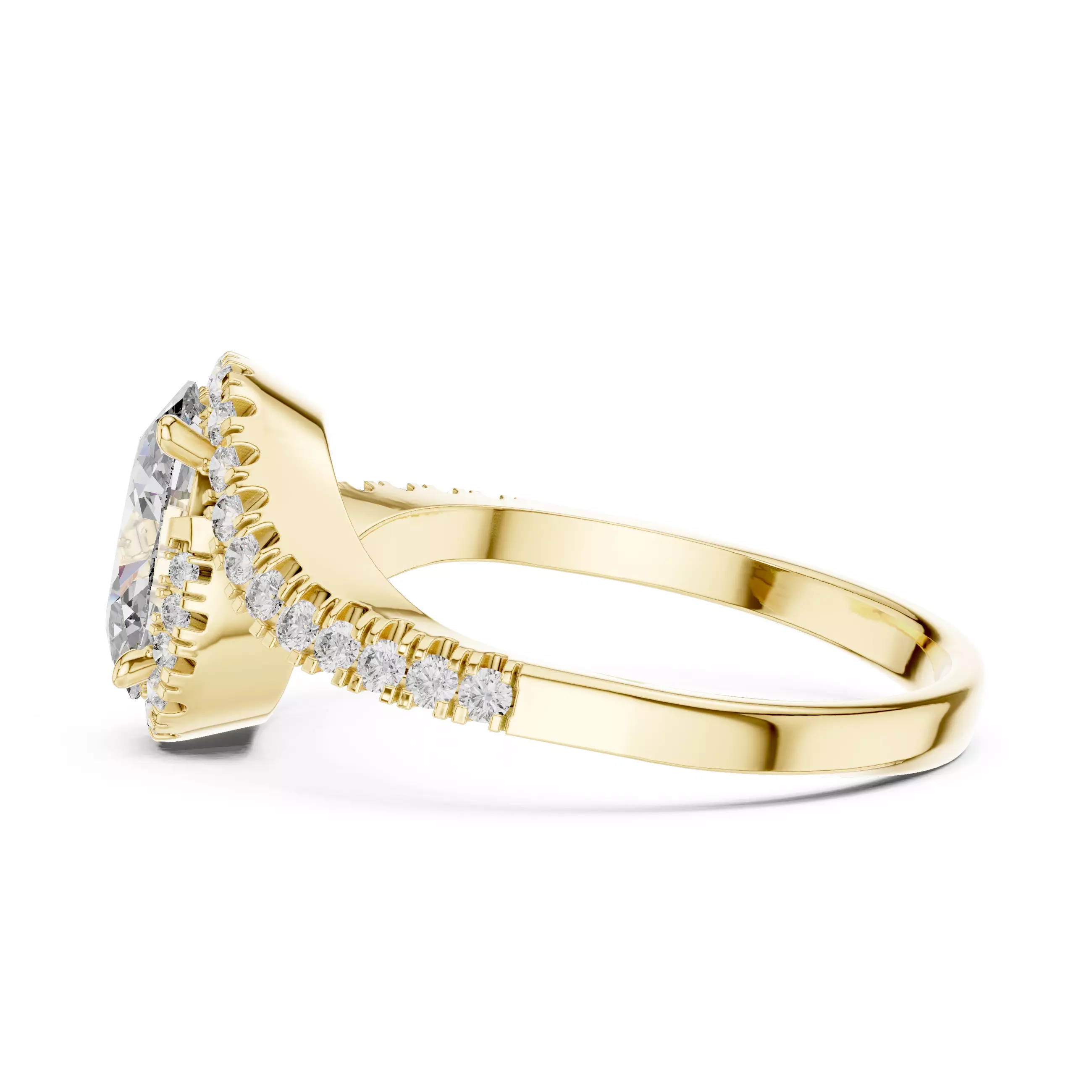 1Ct Oval Cut Bypass Shank Swirl Engagement Ring 3DM STL Video 3D print model_11