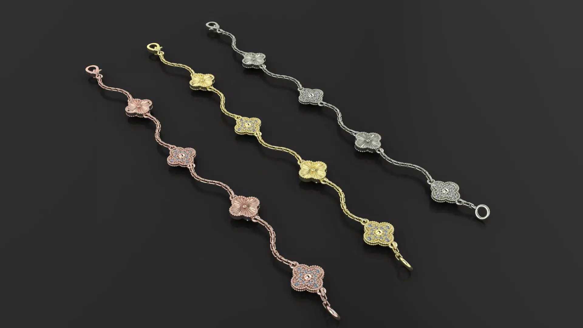 Van cleef Vintage Alhambra bracelet 3d print model 3D print model_6