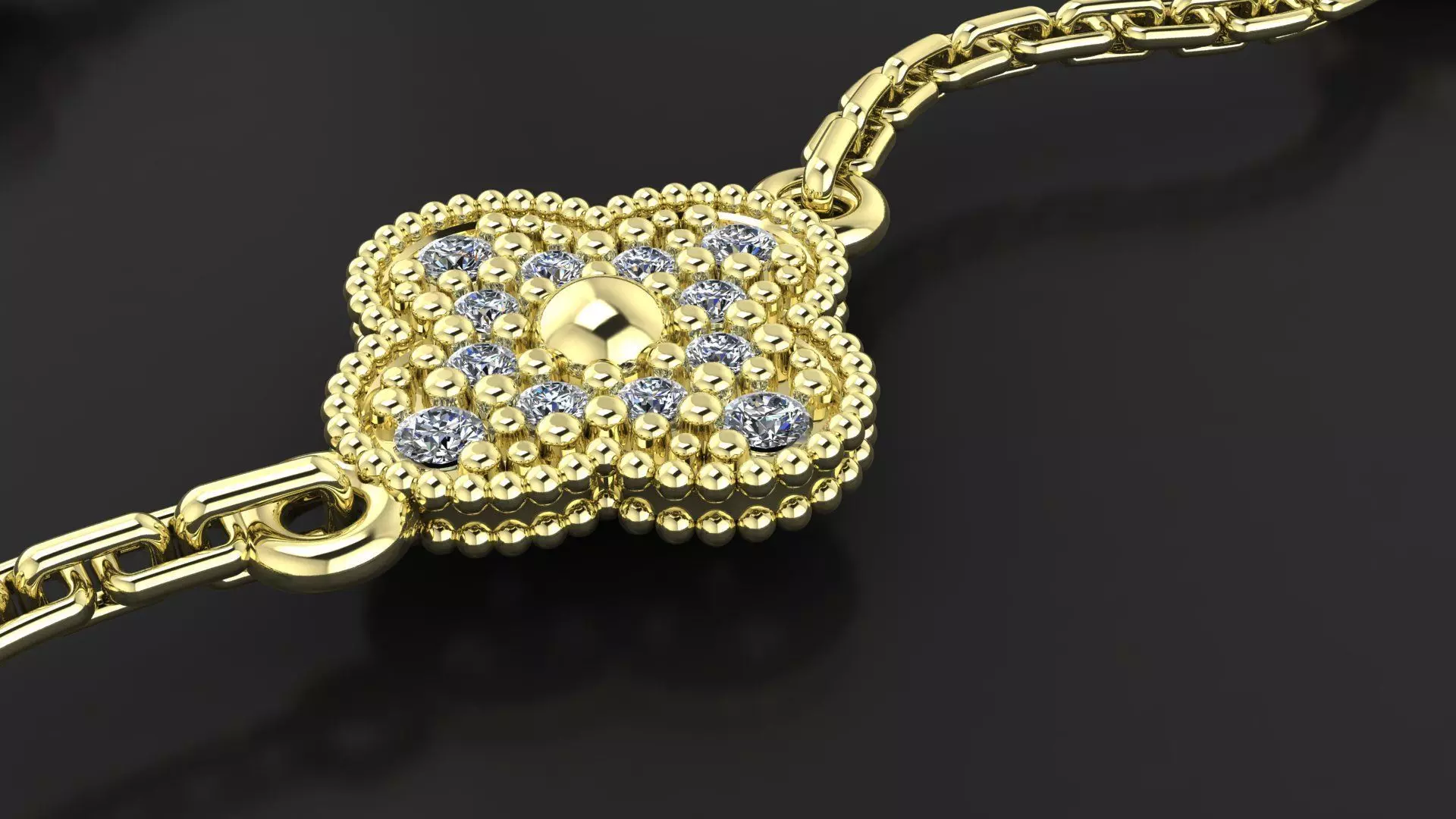 Van cleef Vintage Alhambra bracelet 3d print model 3D print model_12