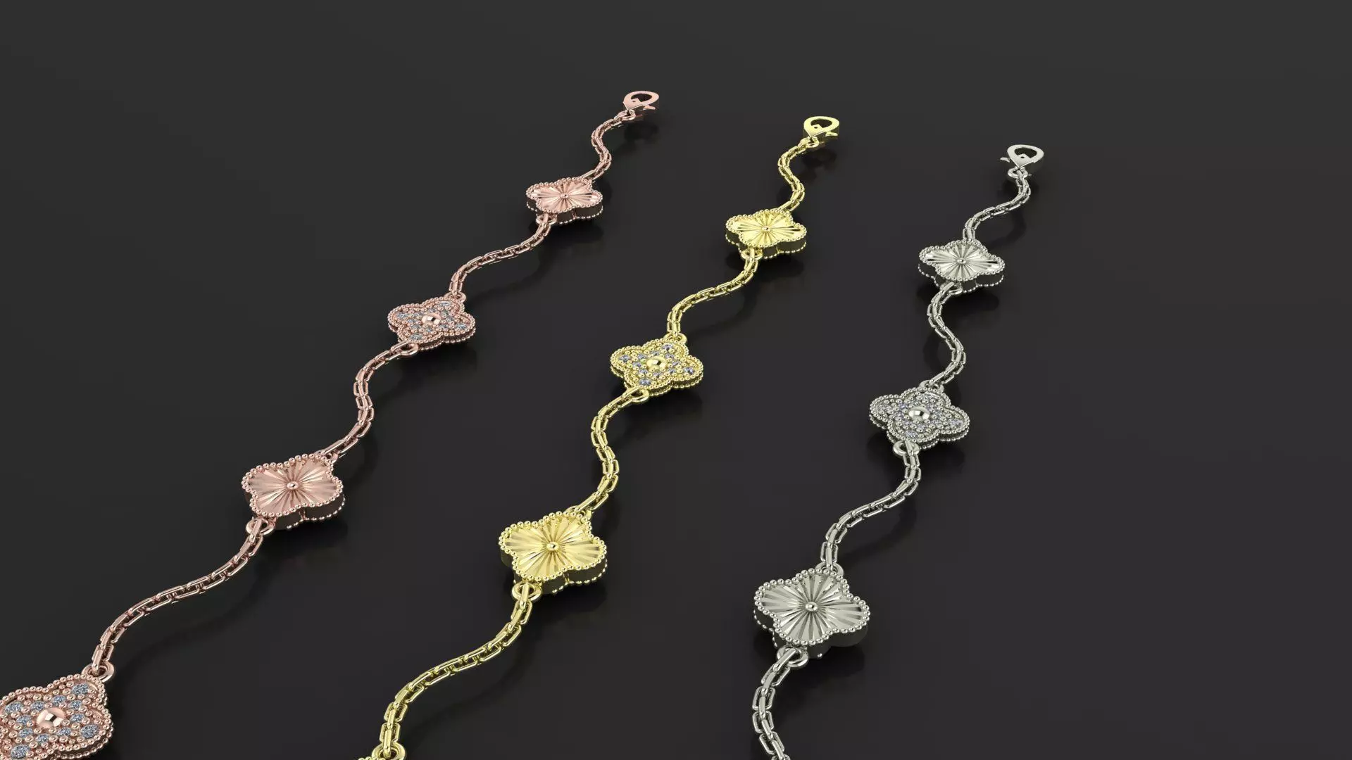 Van cleef Vintage Alhambra bracelet 3d print model 3D print model_16