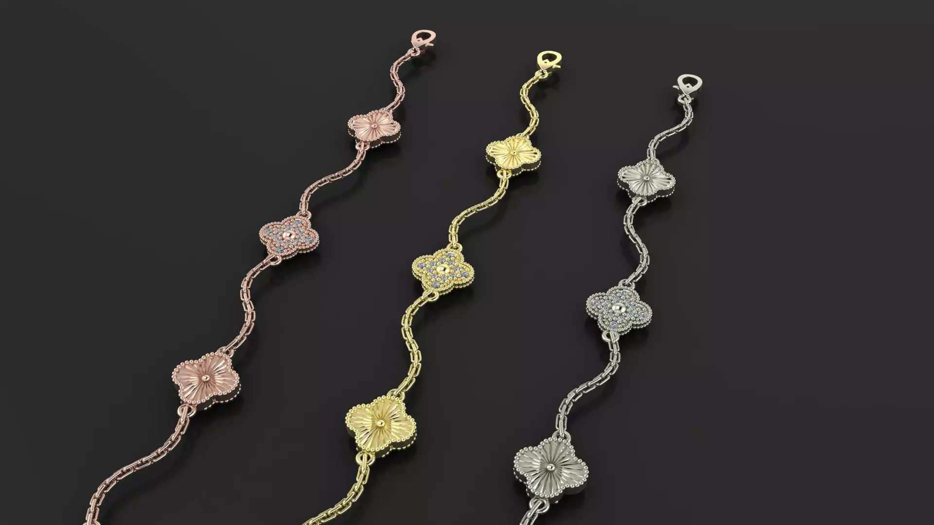 Van cleef Vintage Alhambra bracelet 3d print model 3D print model_22