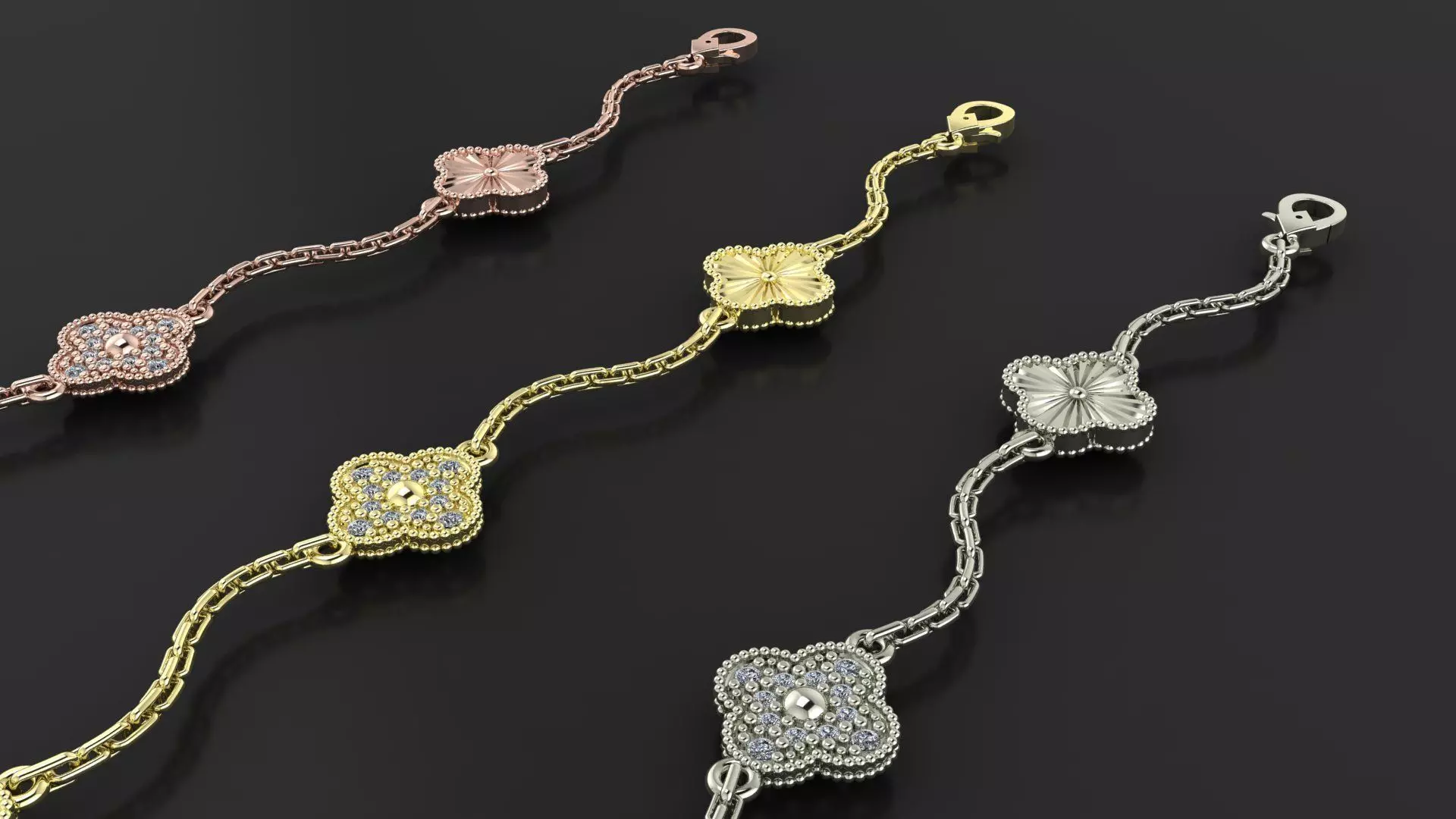 Van cleef Vintage Alhambra bracelet 3d print model 3D print model_2