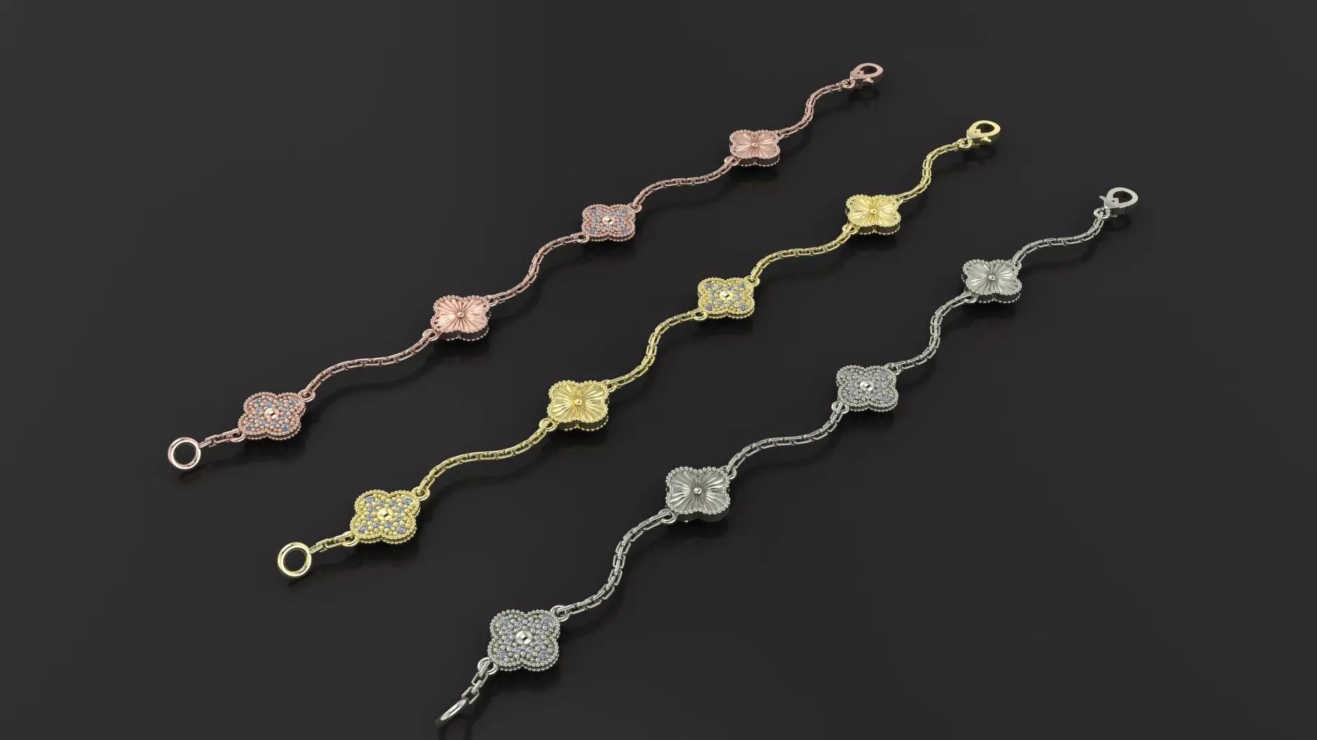 Van cleef Vintage Alhambra bracelet 3d print model 3D print model_0