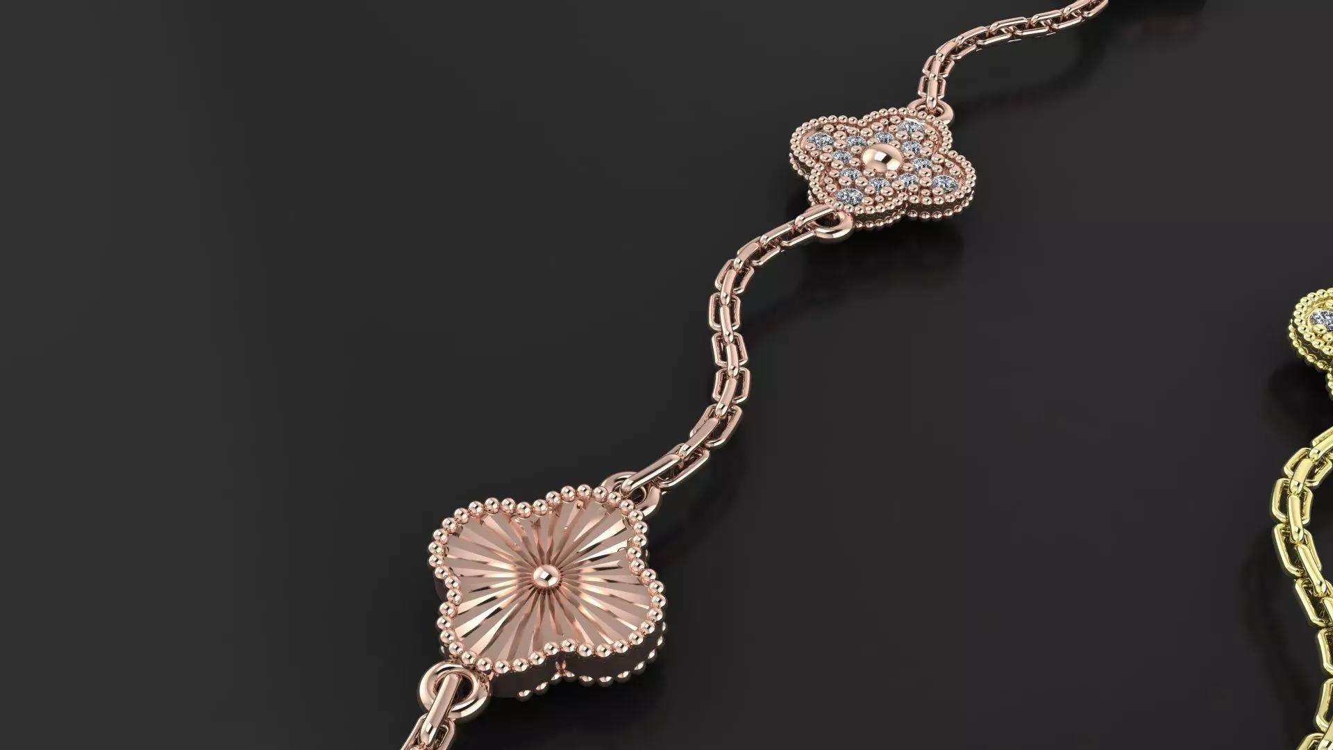 Van cleef Vintage Alhambra bracelet 3d print model 3D print model_13