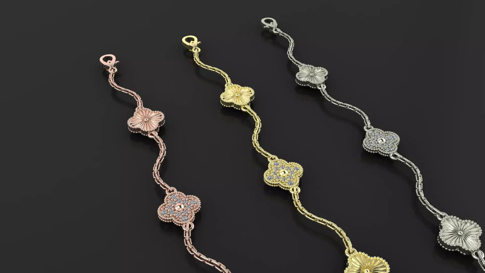 Van cleef Vintage Alhambra bracelet 3d print model 3D print model_18