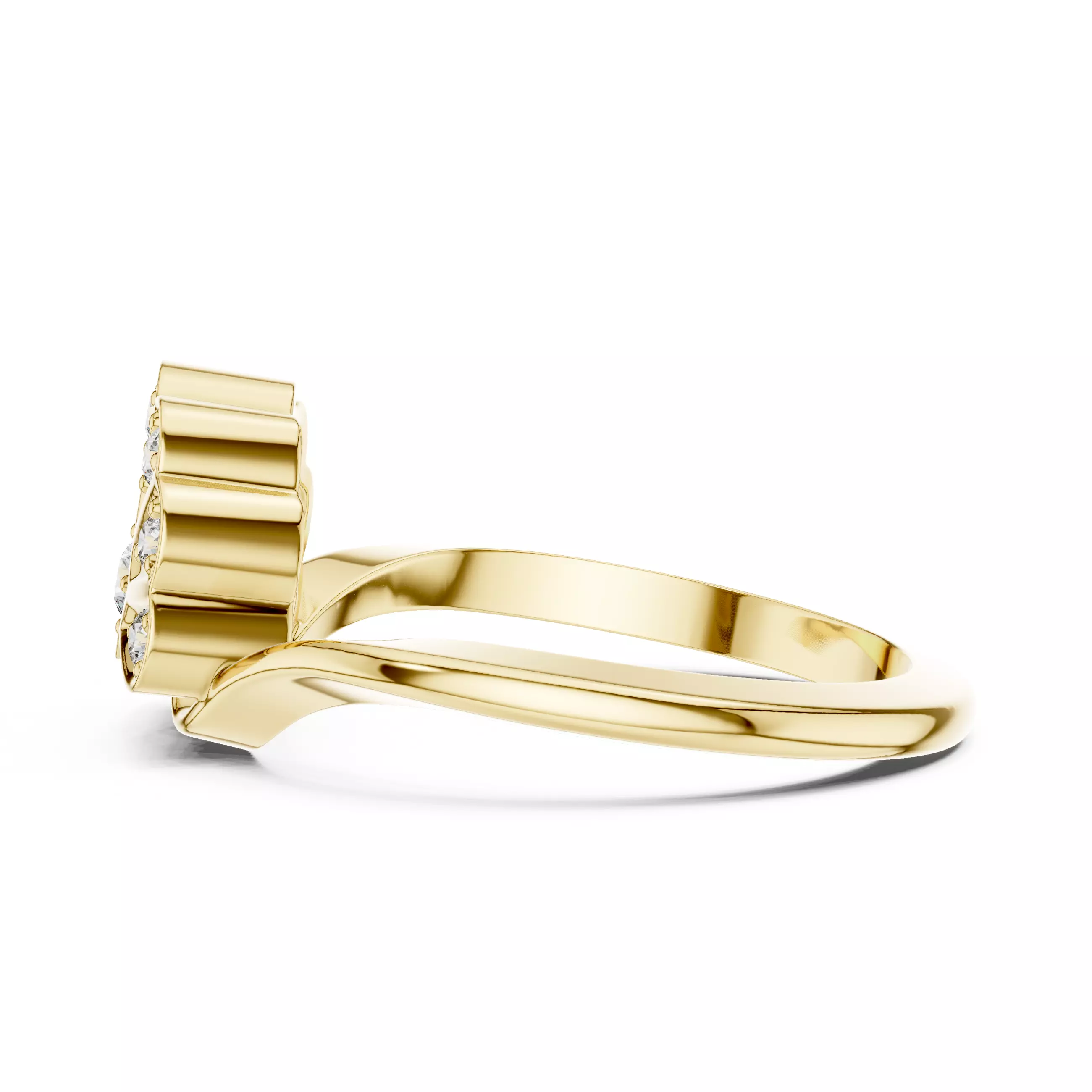 Round Cut  Diamond Floral Engagement Wedding Ring 3DM STL Video 3D print model_8