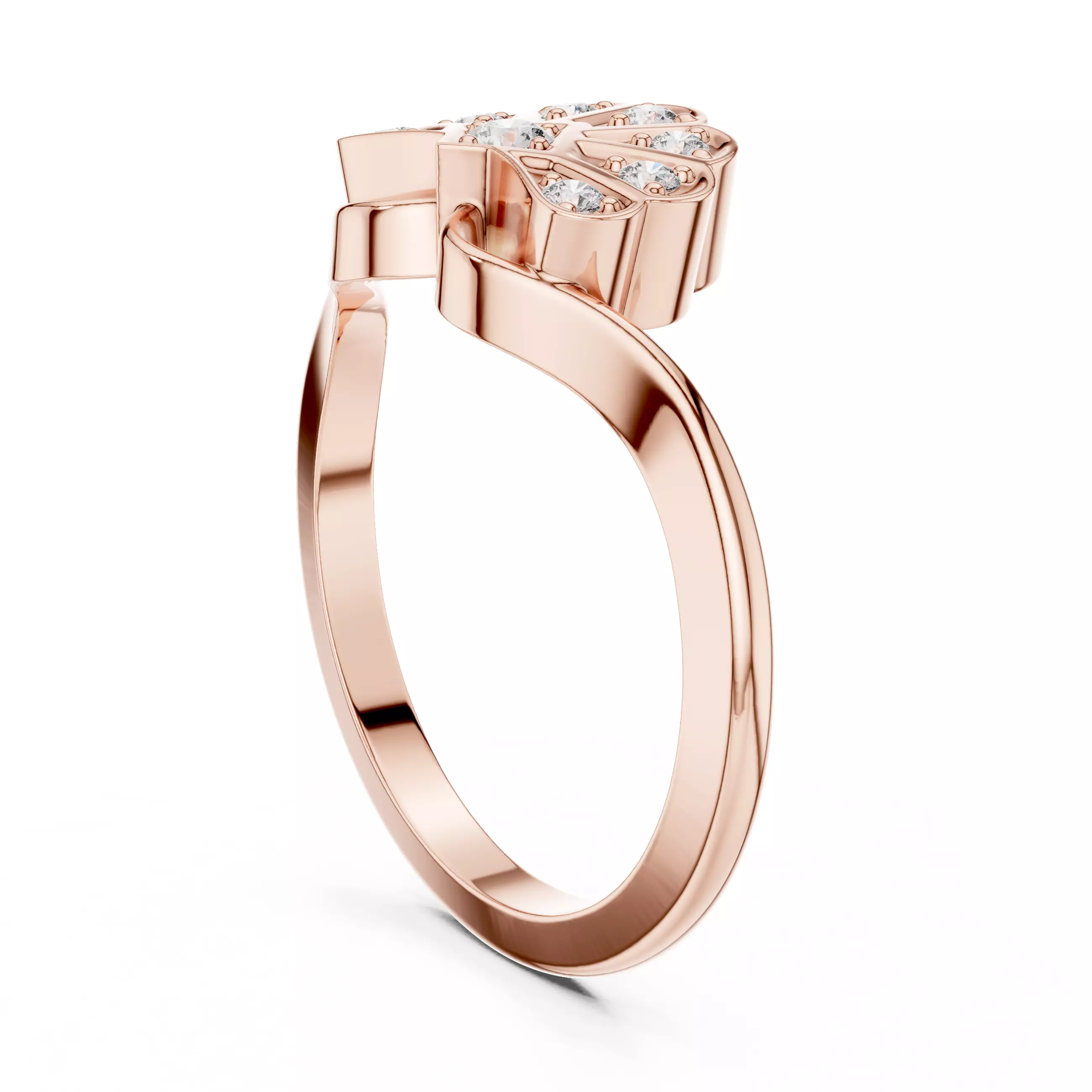 Round Cut  Diamond Floral Engagement Wedding Ring 3DM STL Video 3D print model_3