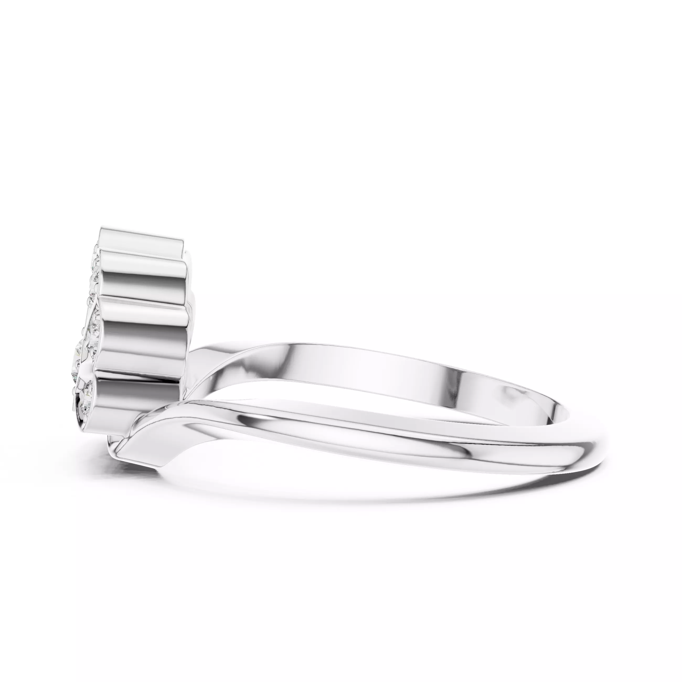 Round Cut  Diamond Floral Engagement Wedding Ring 3DM STL Video 3D print model_11