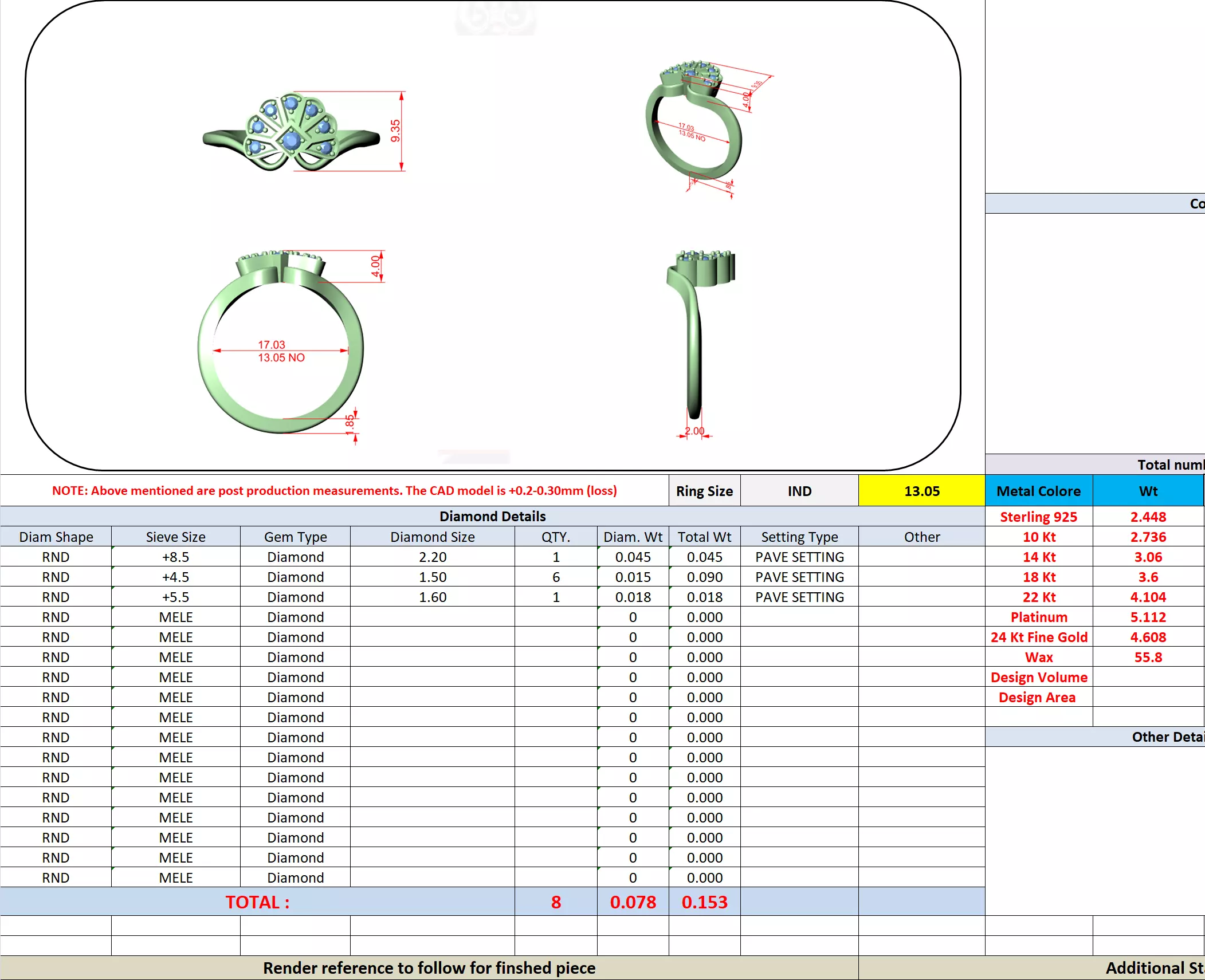 Round Cut  Diamond Floral Engagement Wedding Ring 3DM STL Video 3D print model_13