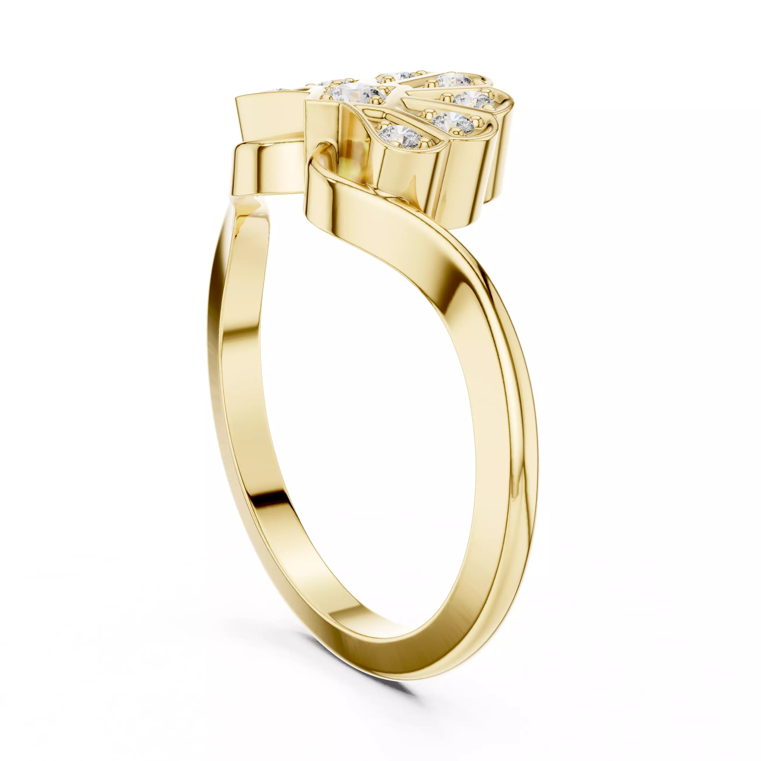 Round Cut  Diamond Floral Engagement Wedding Ring 3DM STL Video 3D print model_6