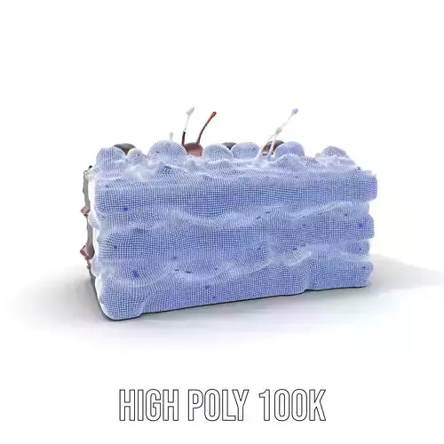 Cherry Chocolate Cake model pack Low-poly 3D model 4
