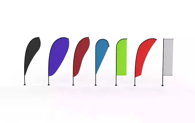 banner commercial flag 3D model