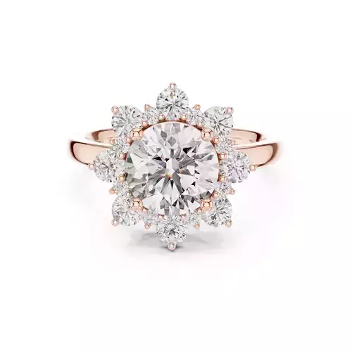 Round Cut Halo Diamond Engagement Wedding Ring 3DM STL Video