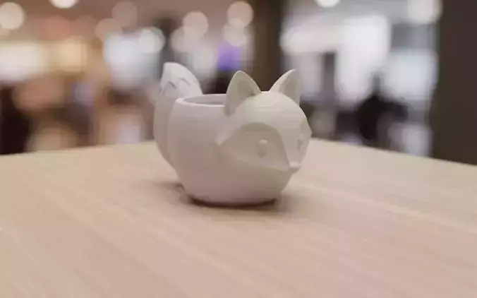 Cute Fox Planter 3D Print Model