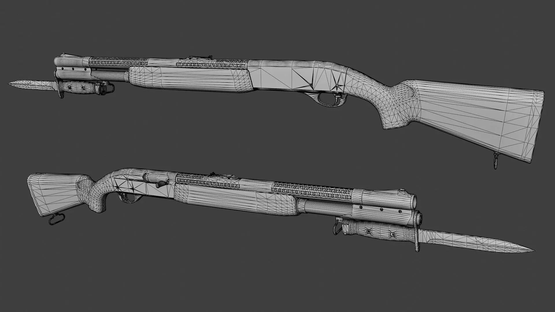 Remington Model 7188 Low-poly 3D model_11