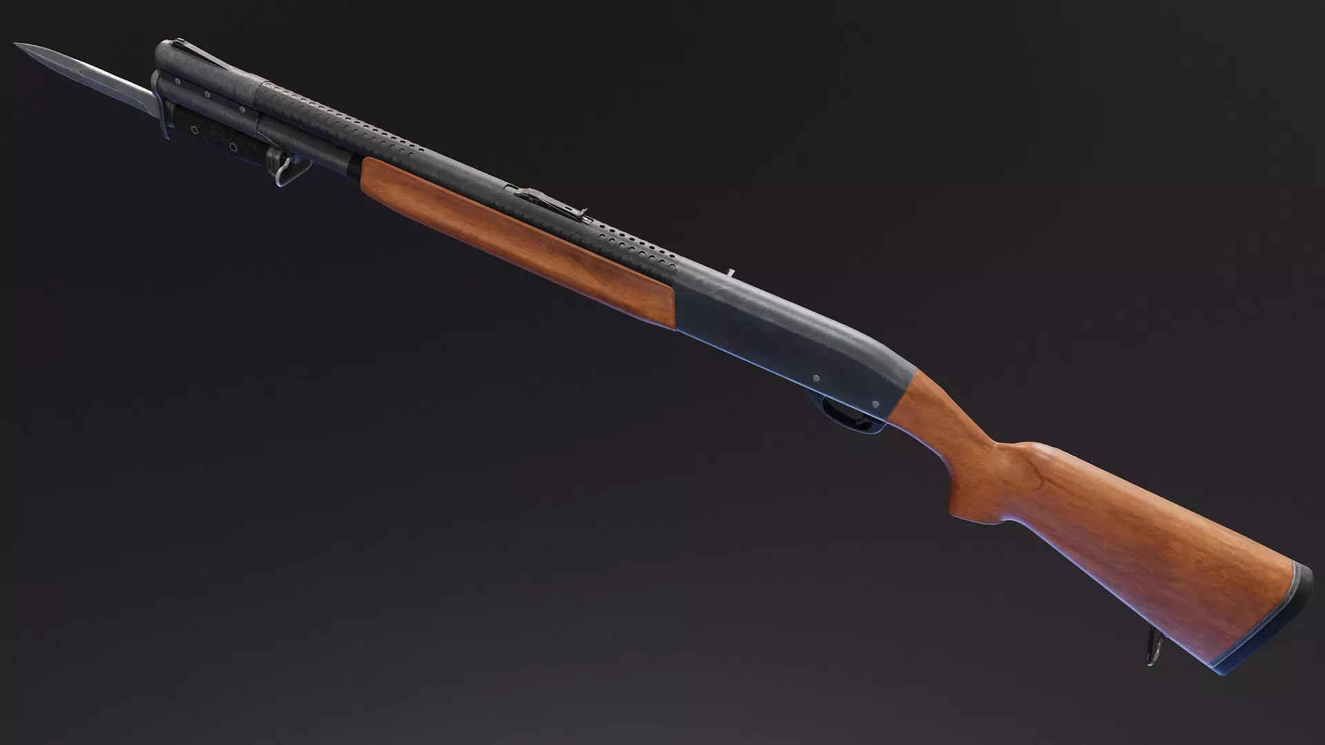 Remington Model 7188 Low-poly 3D model_1