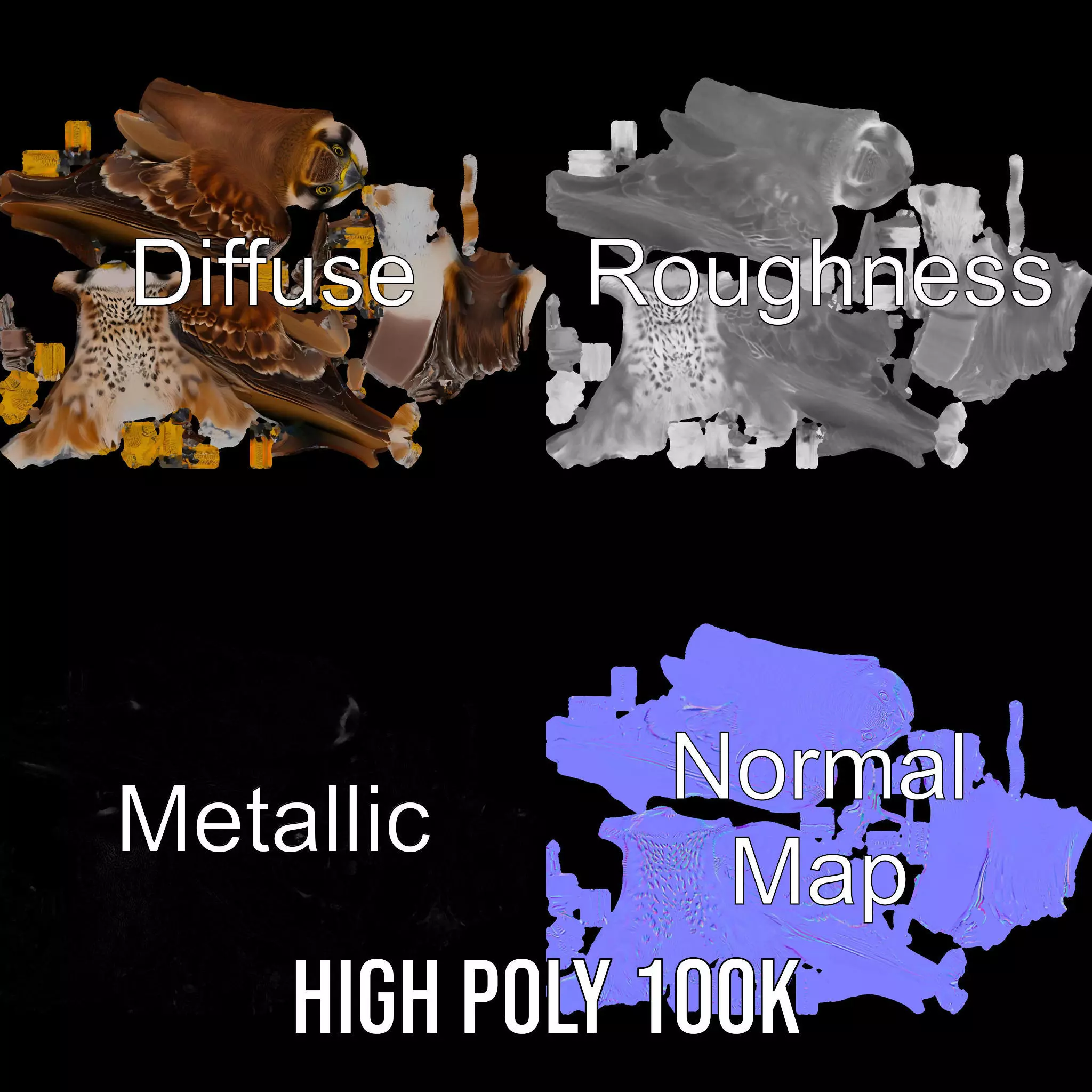 Brown Kestrel model pack Low-poly 3D model_4