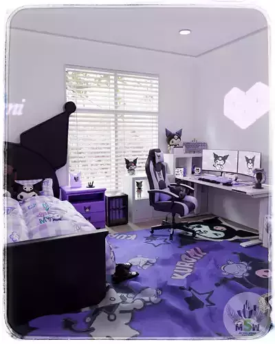 Kuromi Bedroom Blender Scene - DAY and NIGHT