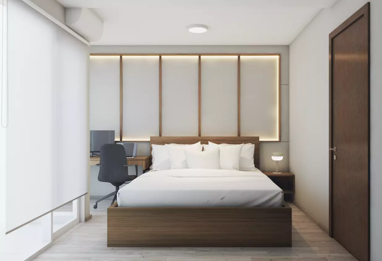 Realistic Bedroom Apartment  3D model_0