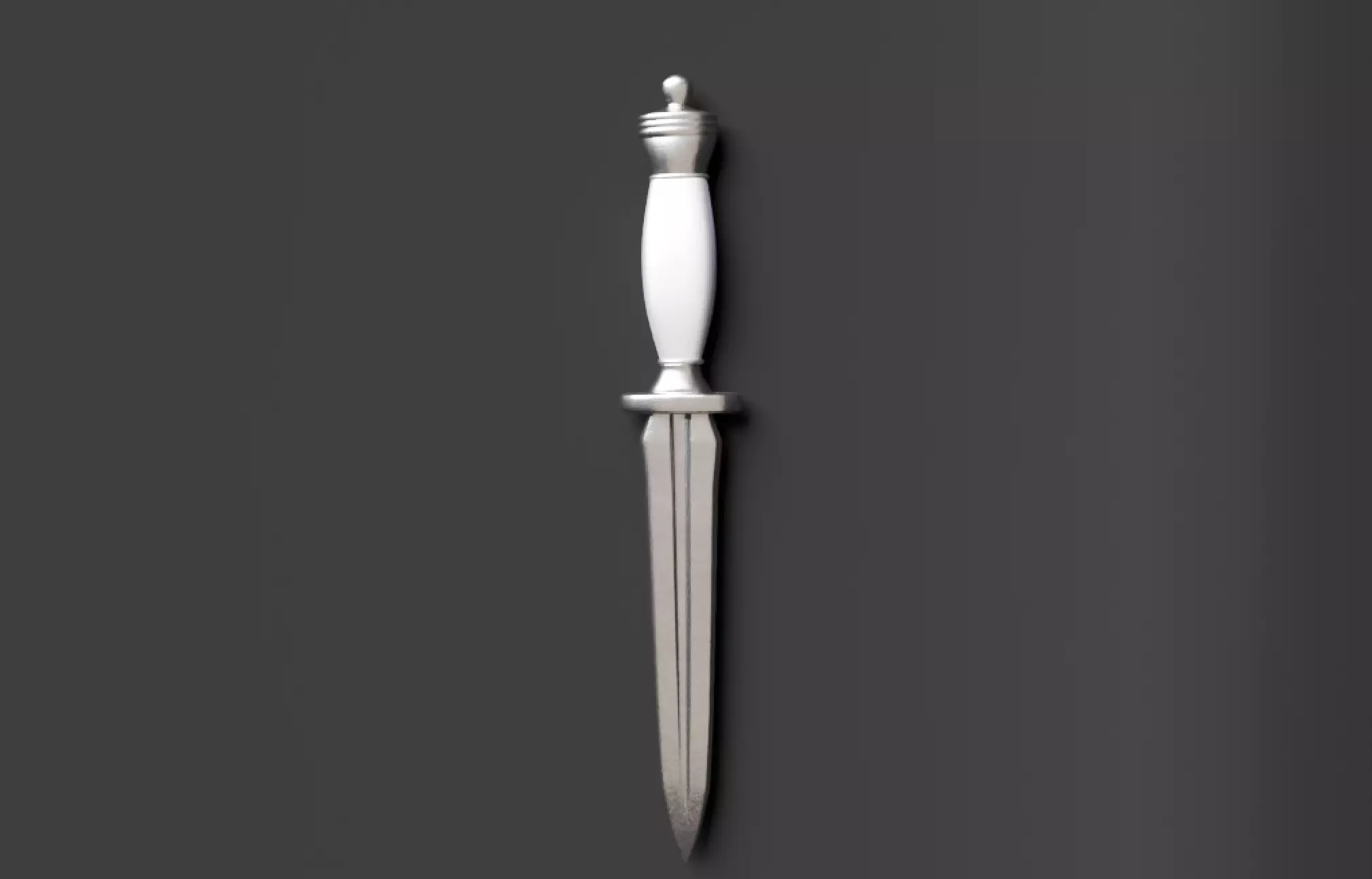 3D White Gothic Dagger 3D model_5