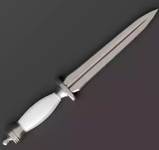 3D White Gothic Dagger