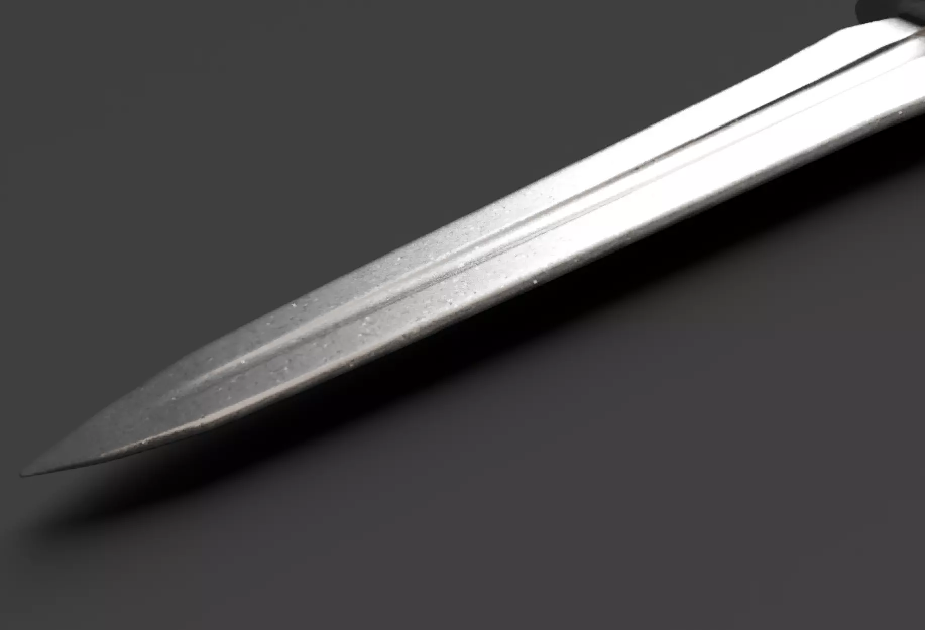 3D White Gothic Dagger 3D model_3