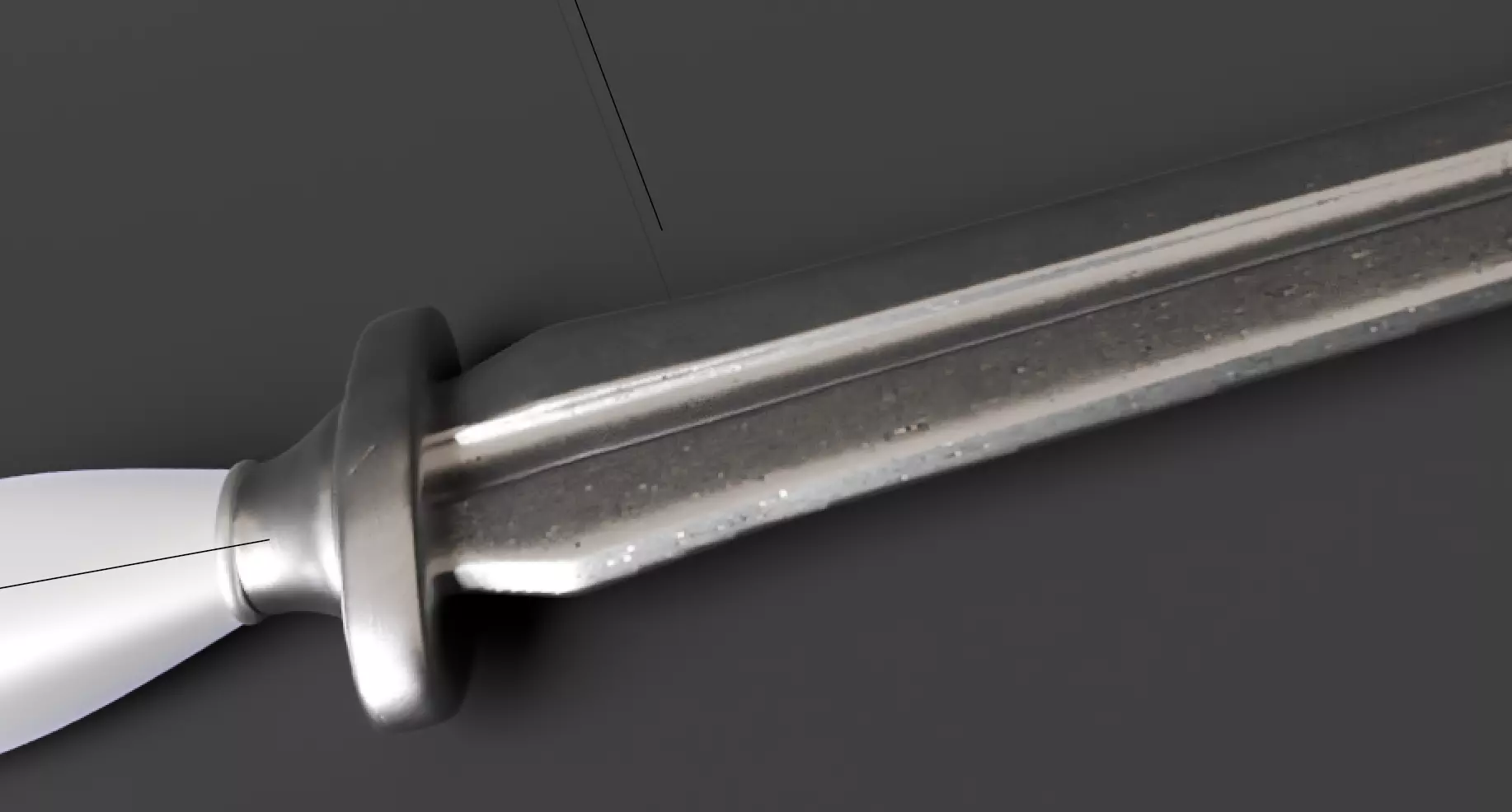 3D White Gothic Dagger 3D model_1