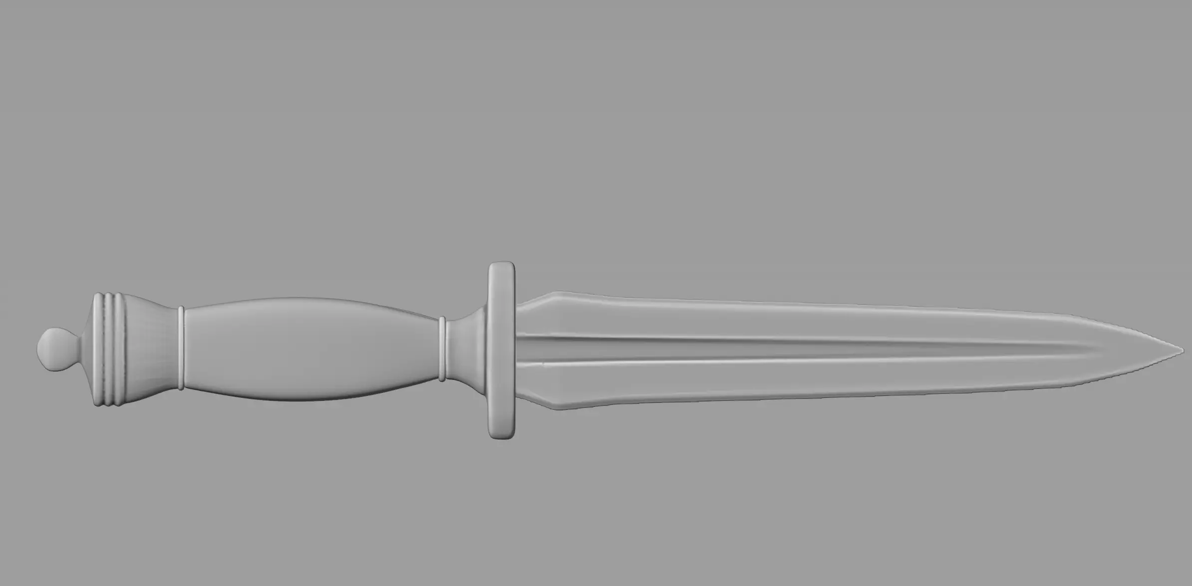 3D White Gothic Dagger 3D model_7