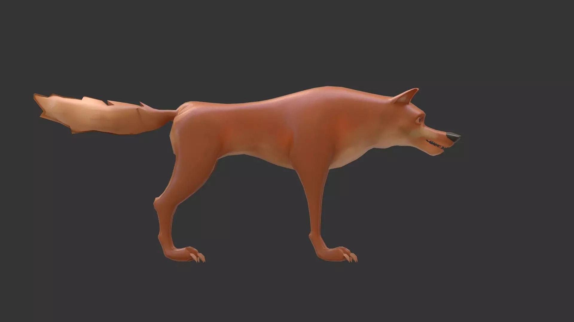 Stylish cartoon wolf 3D model_2