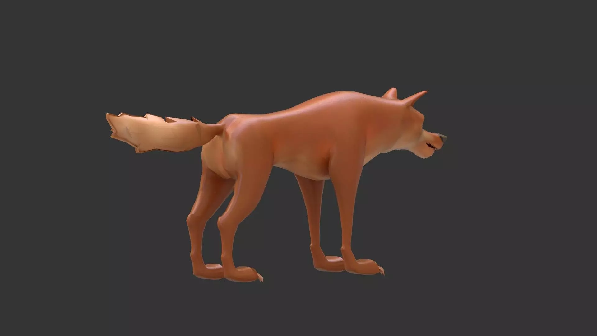 Stylish cartoon wolf 3D model_1