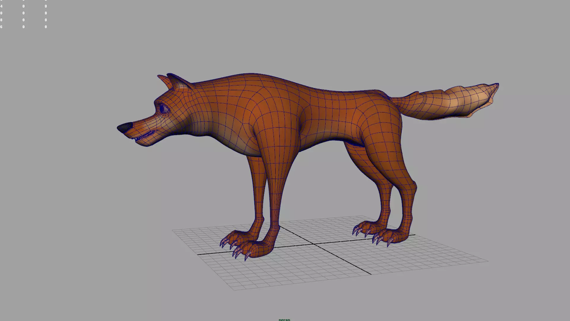 Stylish cartoon wolf 3D model_5