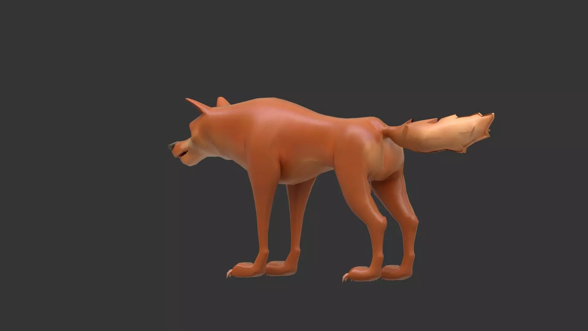 Stylish cartoon wolf 3D model_3