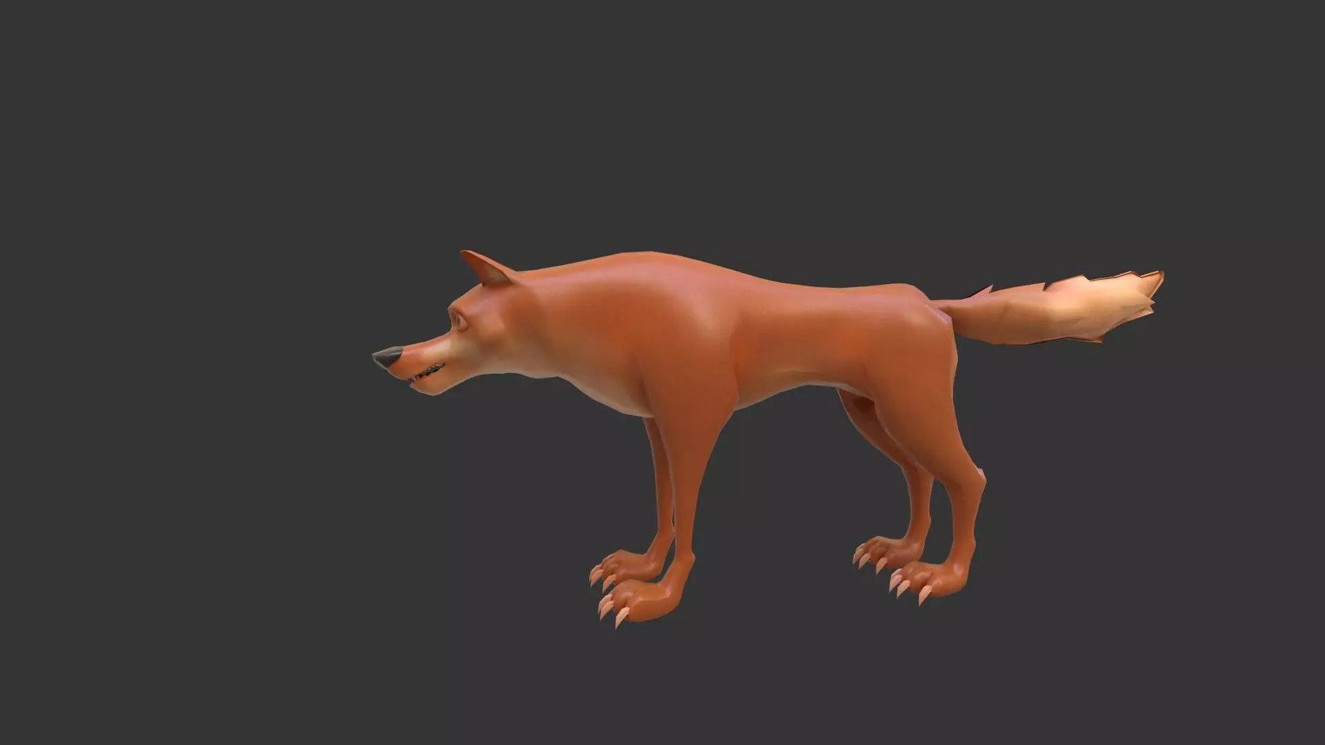 Stylish cartoon wolf 3D model_0