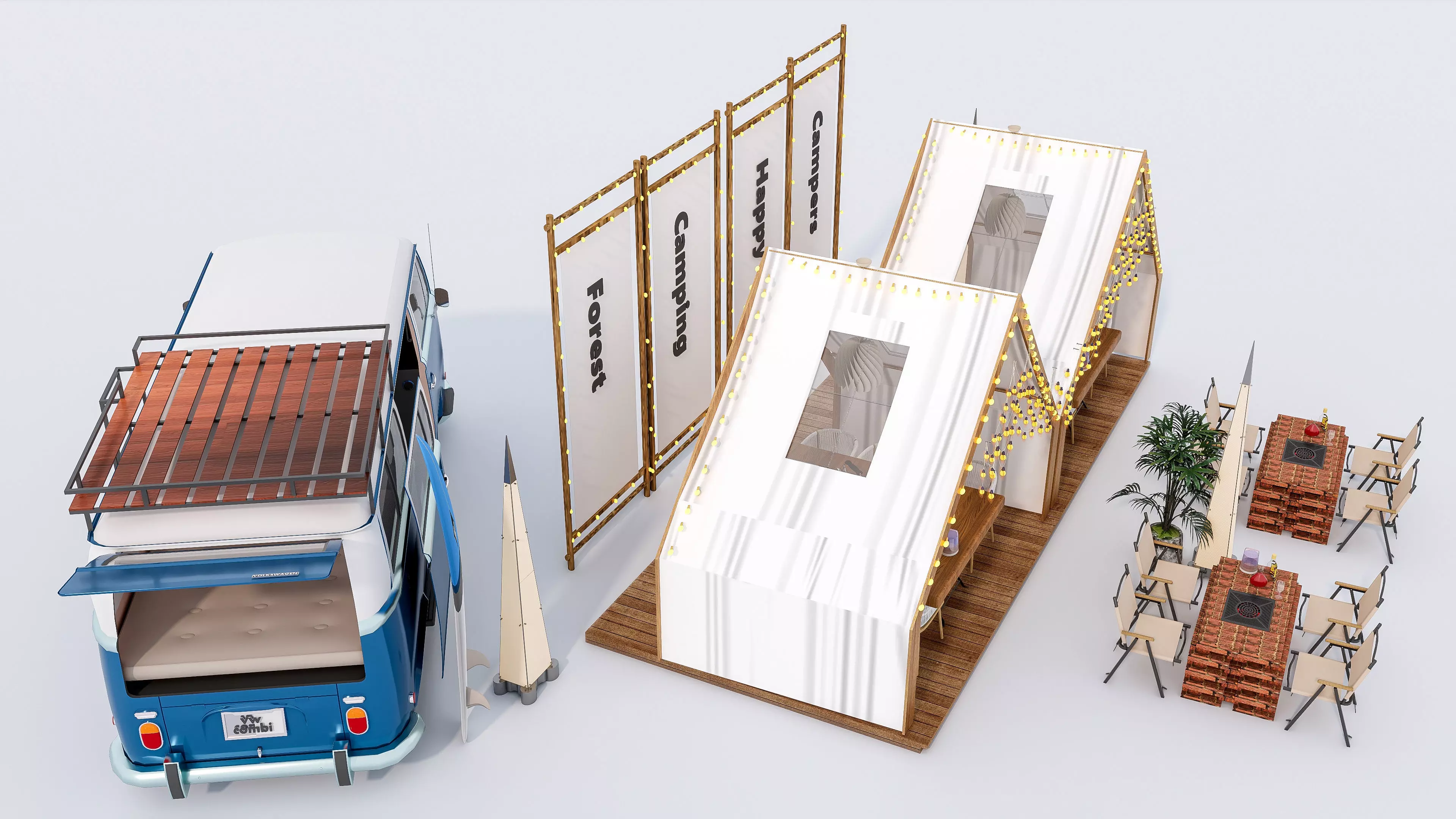 Camping Outdoor Gear pack 23 3D model_7