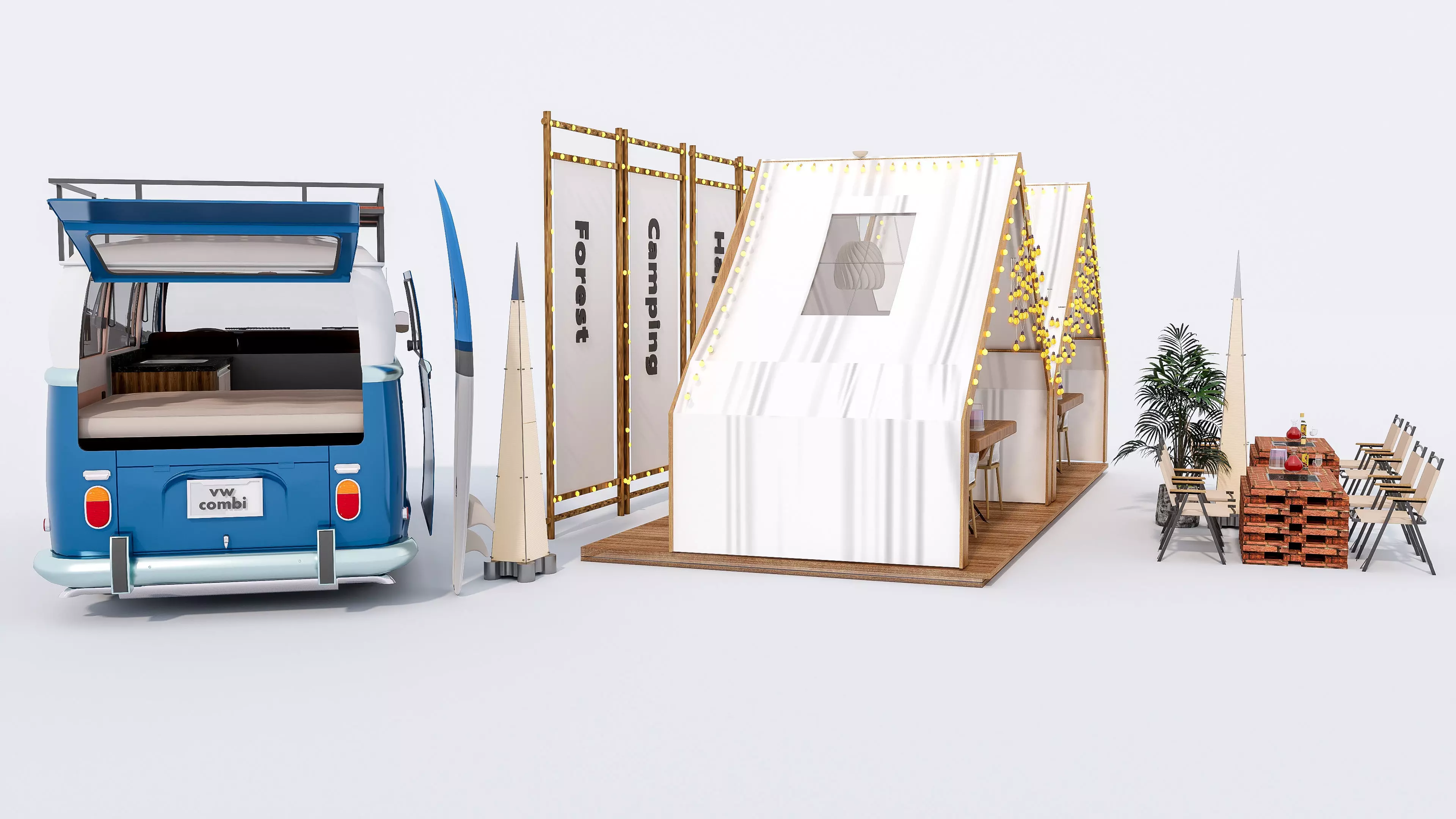 Camping Outdoor Gear pack 23 3D model_6