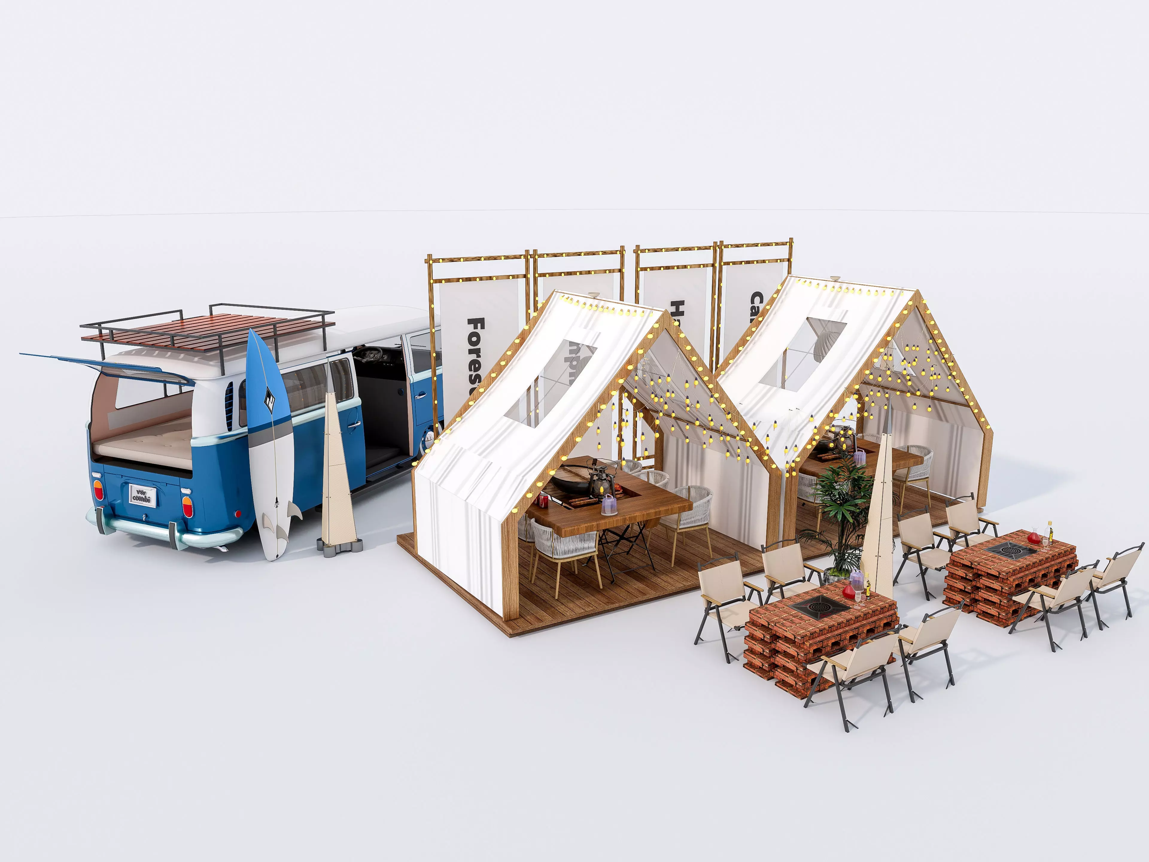 Camping Outdoor Gear pack 23 3D model_0