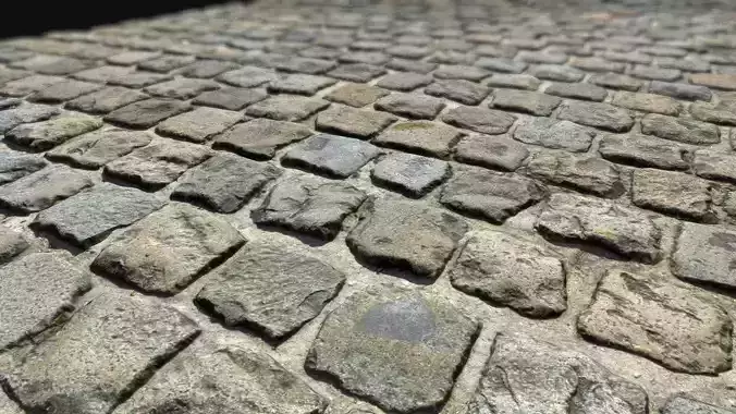 Medieval Cobblestone Road Scan 3D model