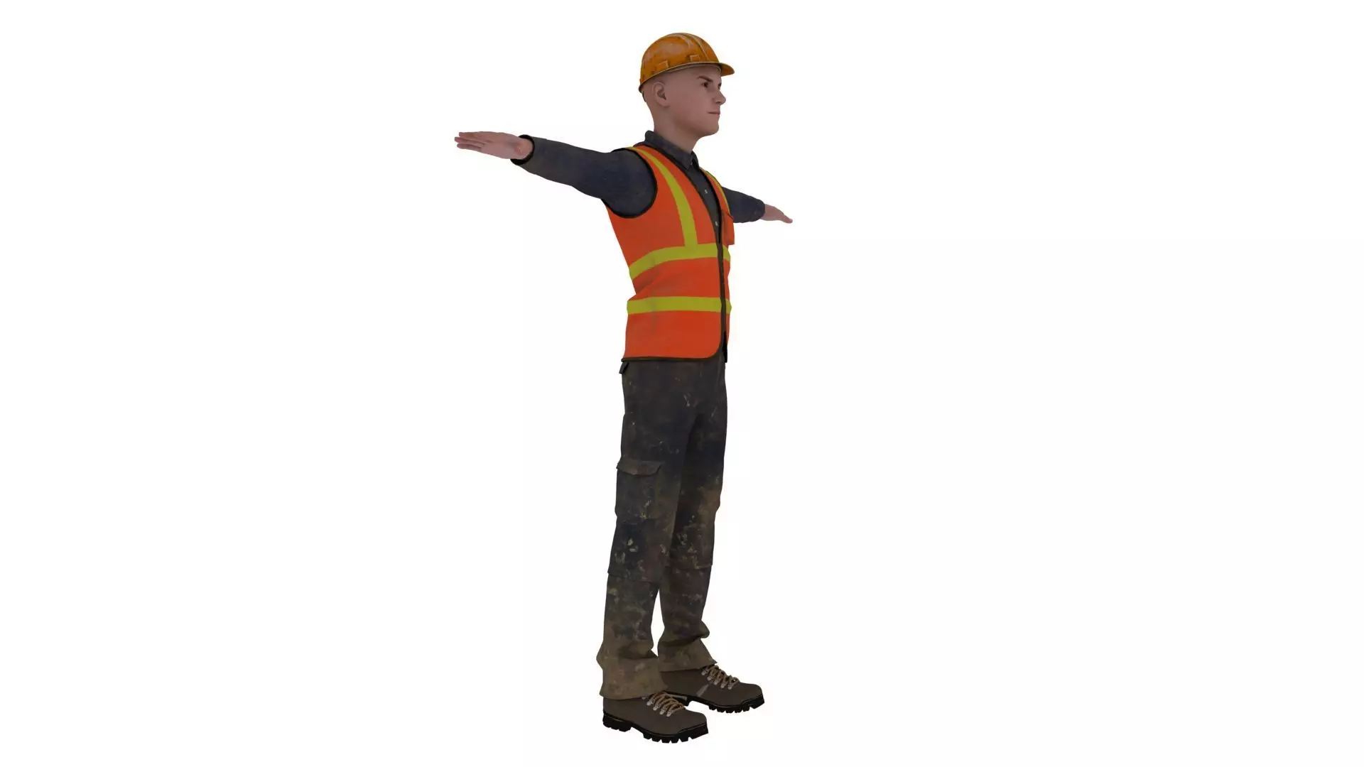 Realistic worker  3D model_4