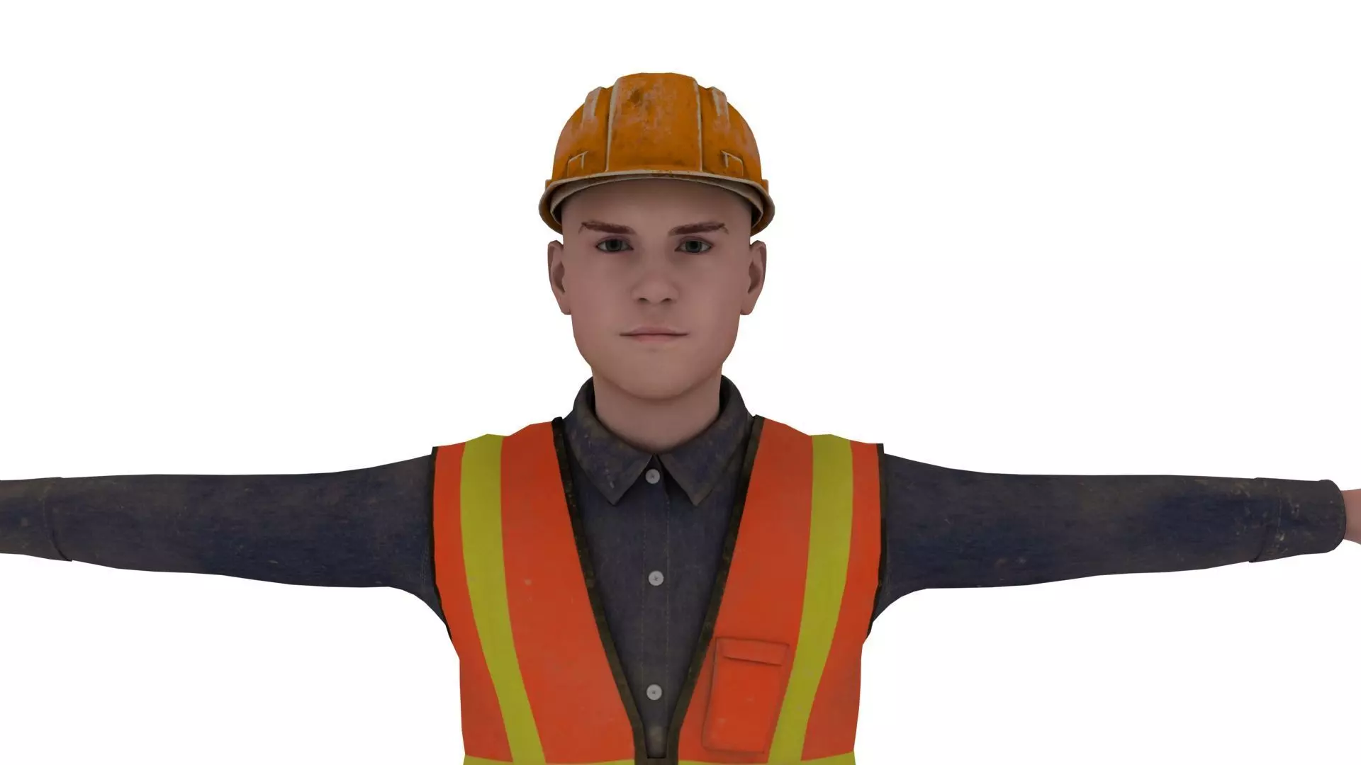 Realistic worker  3D model_0