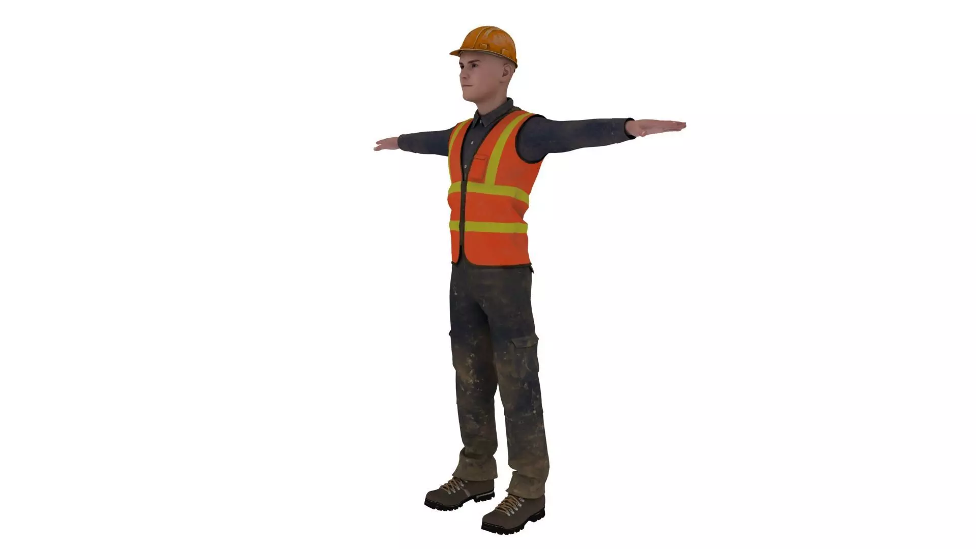 Realistic worker  3D model_2